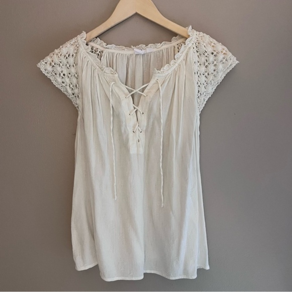 Gap Boho Blouse Creme Size Small‎